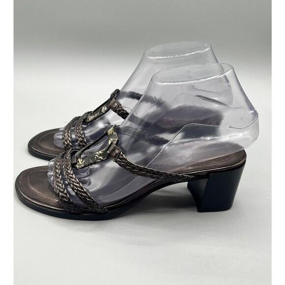 Enzo Angiolini Elson Brown Leather Slip On Sandal Mules Size 6.5M Made In Brazil - Picture 2 of 10